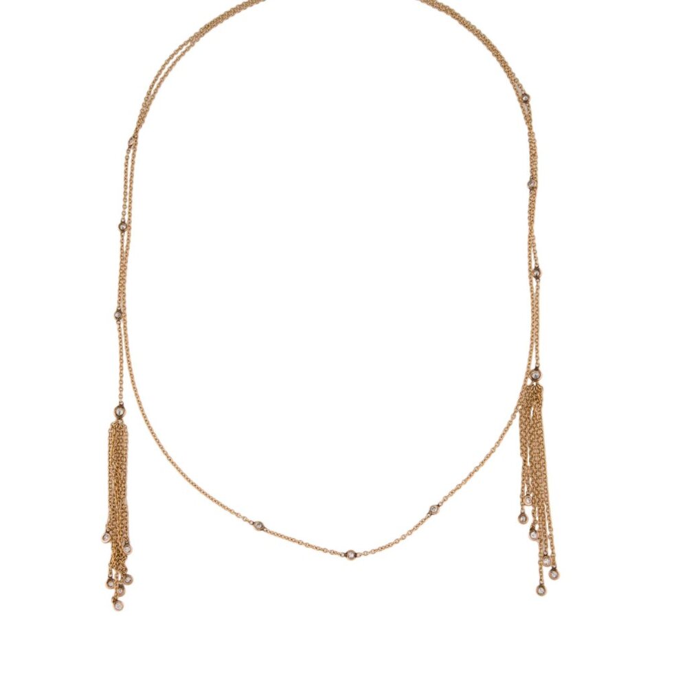 Jacquie Aiche 14K Rose Gold Tassel Wrap Diamond Necklace - Originally $6800